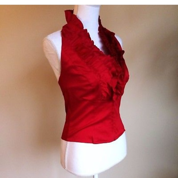NWT Escada Red Ruffle Halter - Picture 2 of 7